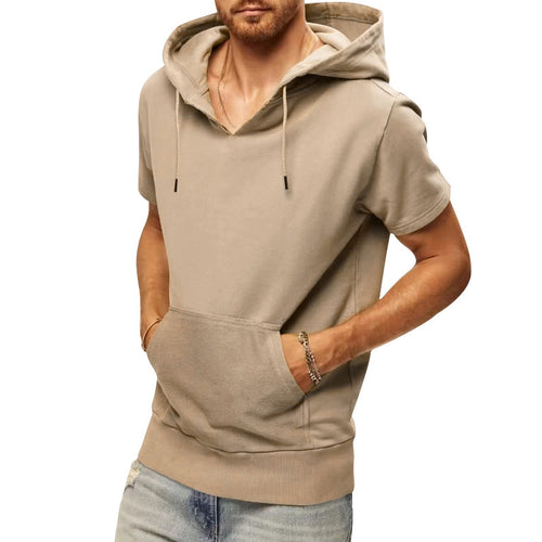 Herre afslappet hætte-T-shirt med frontlomme og moderne snit Stilla