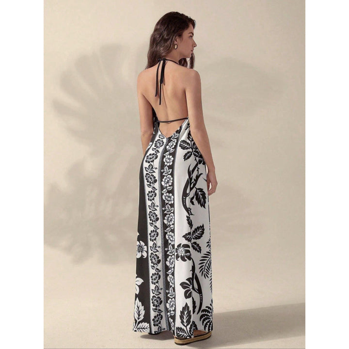 Femme Halsbånd Floral Maxi Kjole Stilla