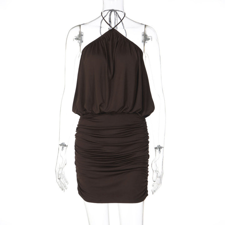 Damen Raffiniertes Wickelkleid mit Spaghetti-Trägern und gerafftem Saum Skovae