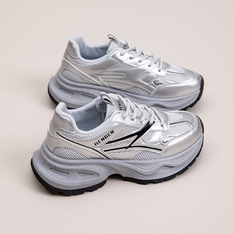 Dame Sporty Sneakers med åndbar mesh-overflade og stødabsorberende sål Stilla