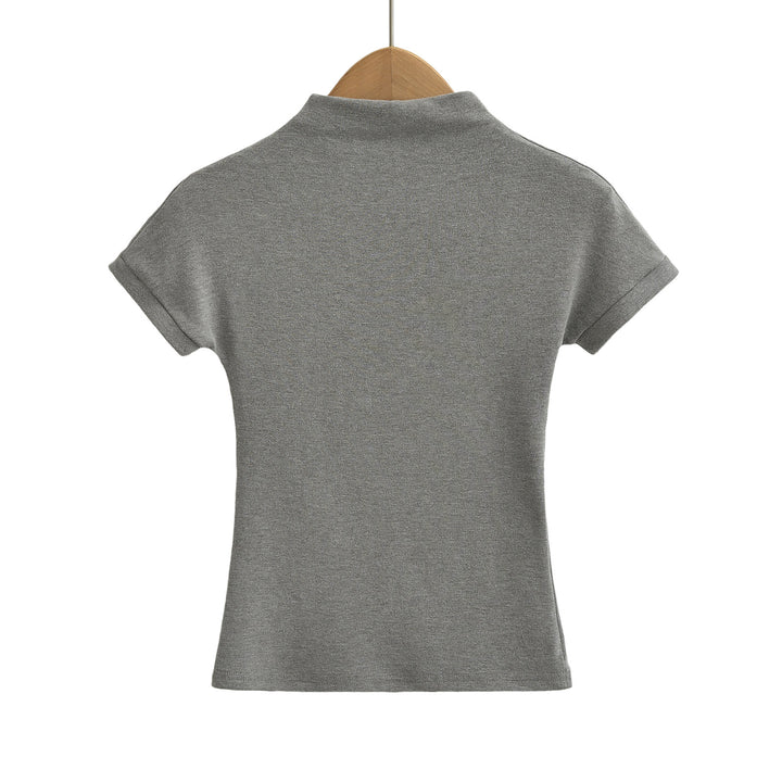 Dame Kortærmet Poloshirt med Ståkrave og tætsiddende pasform Stilla