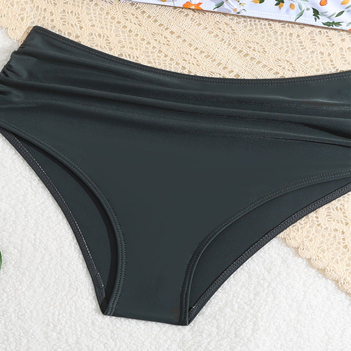 Dame Floral Mønstret Bikini med Høj Talje og Krysseremmer Stilla