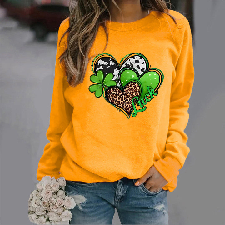 Kvinders sweatshirt med kreativ hjerte-design og iøjnefaldende motiv Stilla
