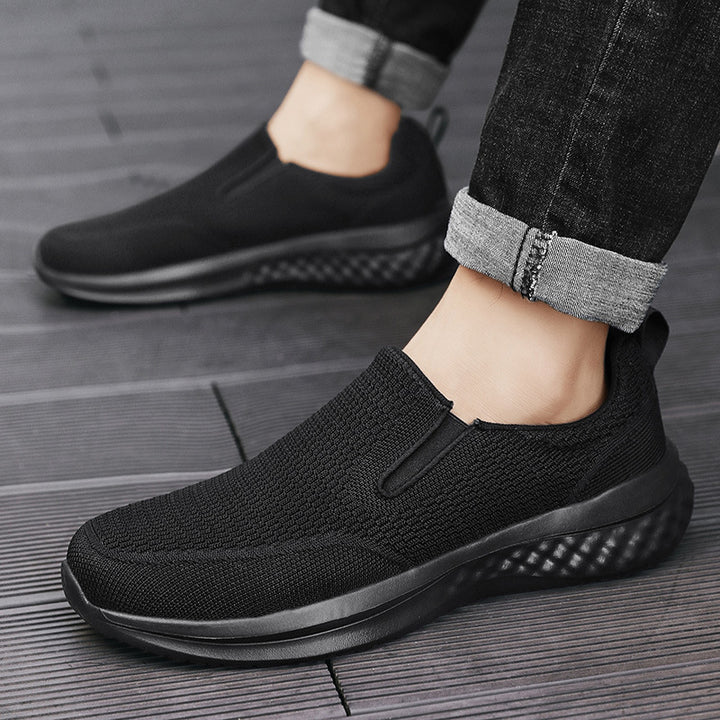 Unisex nan nahtløs slip-on sneakers med viskoelastisk indlægssål, fleksibel dæmpningssåle og åndbart strikoverdel Skovae
