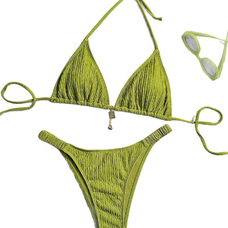 Dame Triangel-Bikini med raffinerede flæser Skovae