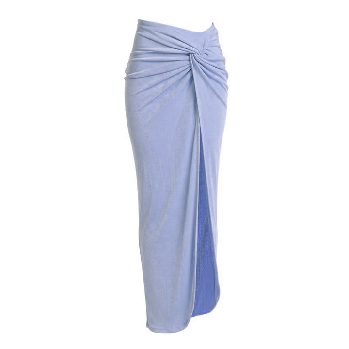 Dame badedragt med raffinerede draperinger og elegante gulddetaljer Skovae