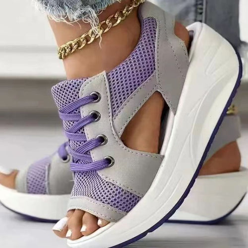 Dame Komfortable Kilesneaker med åndbart overmateriale og elegant snøring Stilla