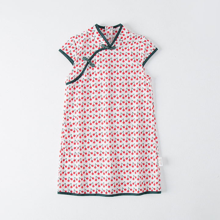 Pige Floral Print Orientalsk Kjole Stilla