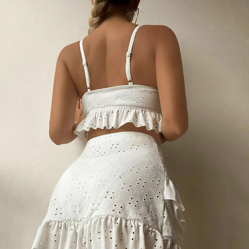 Damer cropped top og miniskørt sæt Skovae