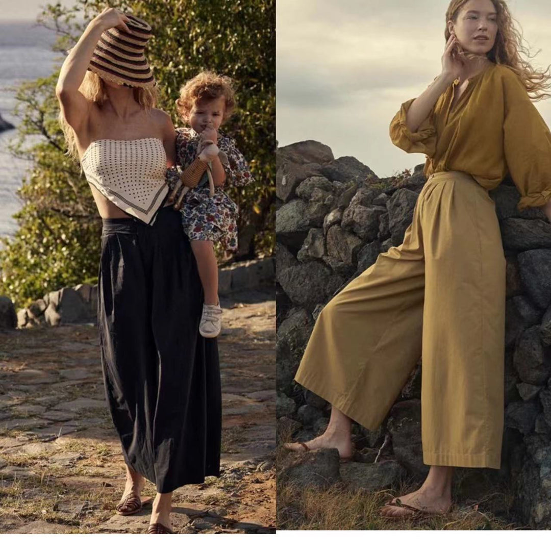Dame afslappet maxikombination med elegant V-udskæring og folded taljesnor Stilla