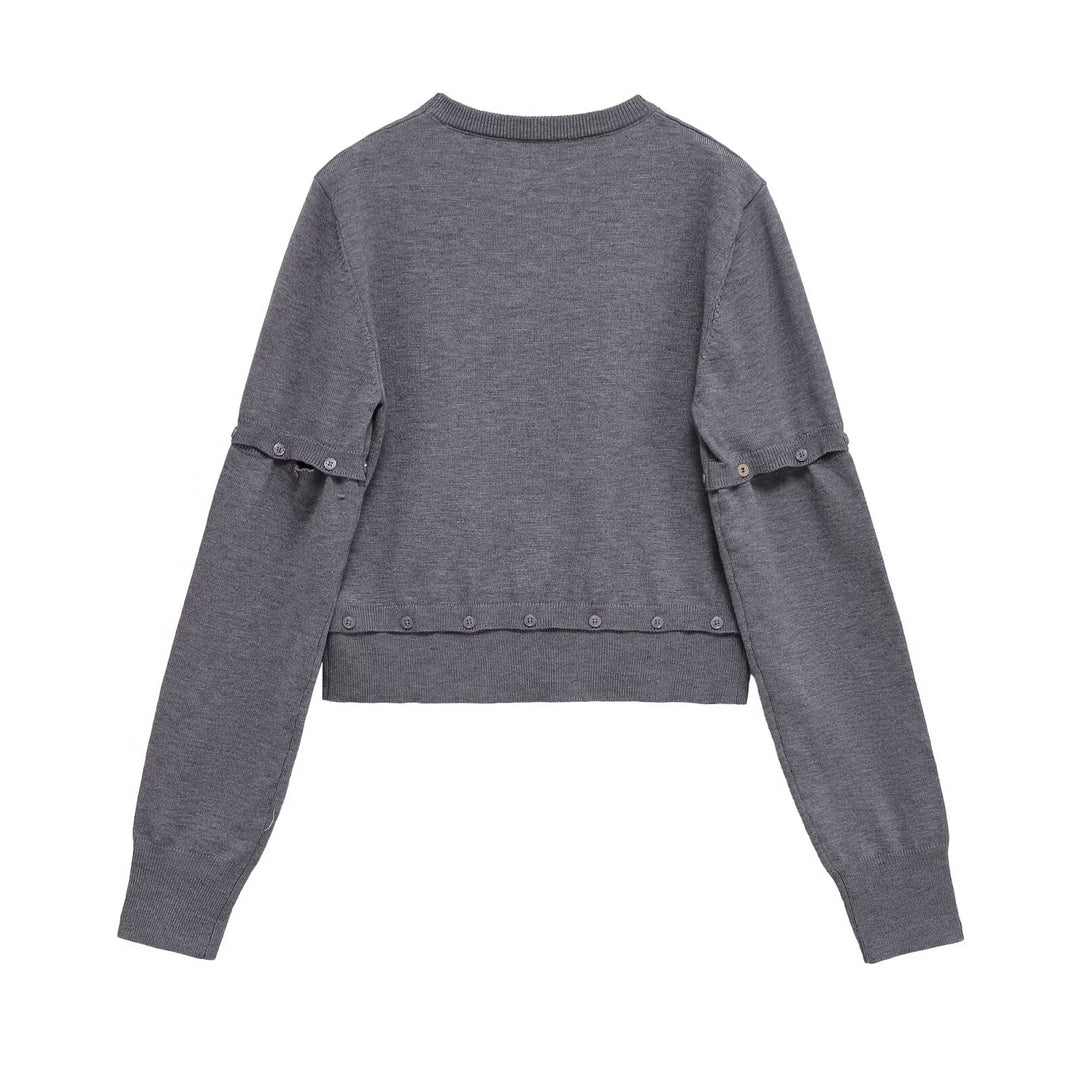 Damer cropped sweater med dekorative knapdetaljer Stilla