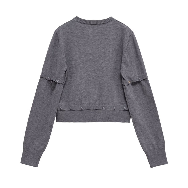 Damer cropped sweater med dekorative knapdetaljer Stilla