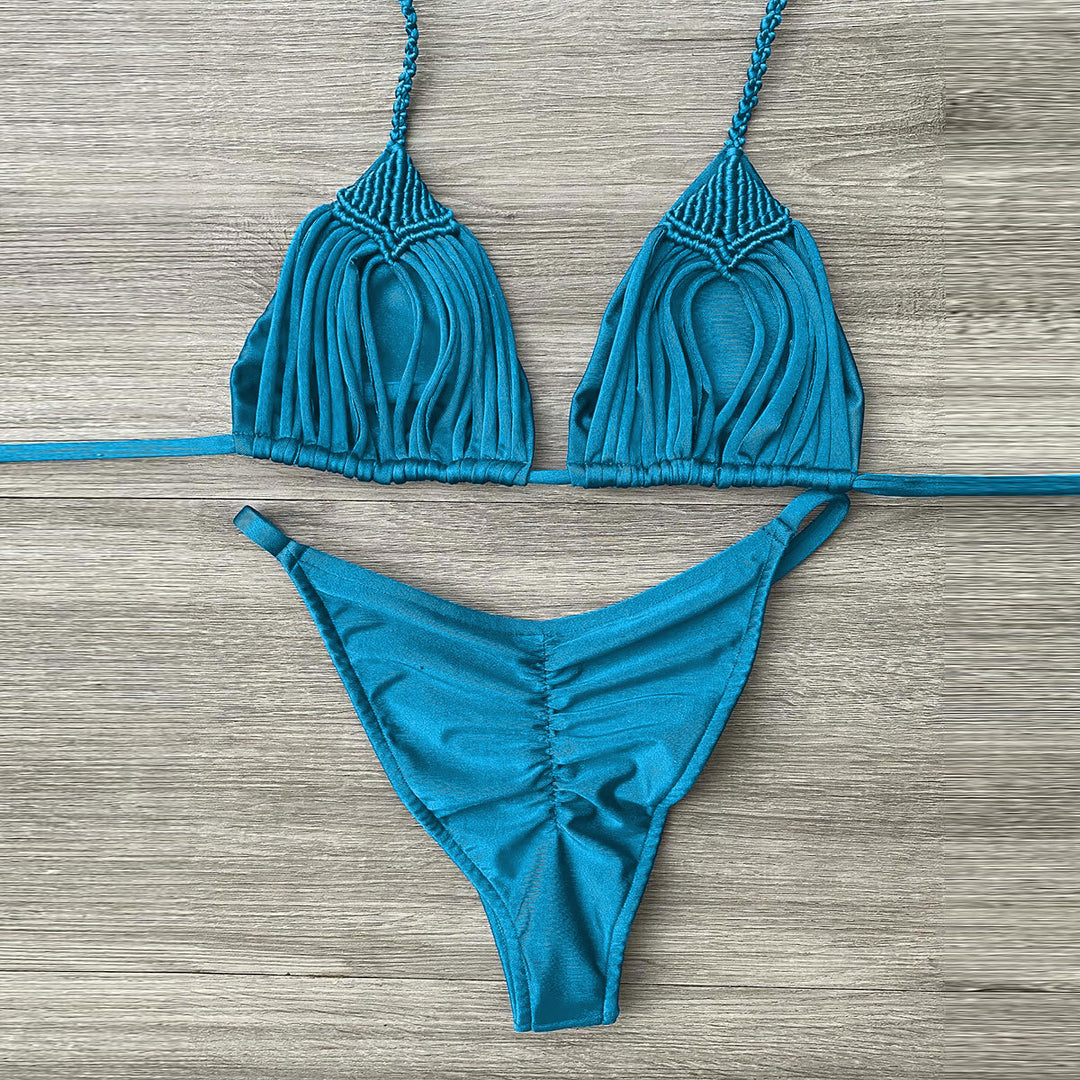 Dame Bikini-sæt med spændende fransede og justerbare stropper Stilla