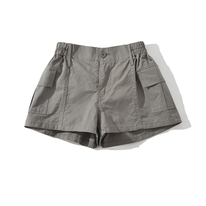 Dame fritids-shorts med praktiske cargo-lommer og elastisk liv Stilla