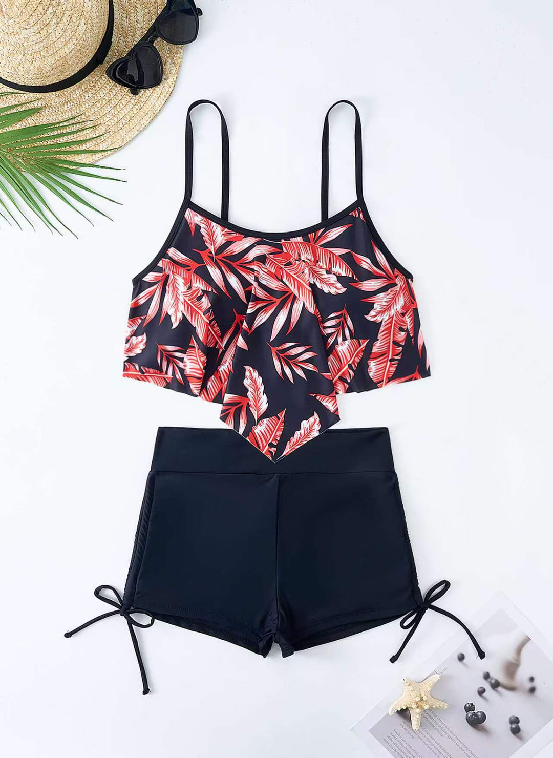 Dame sportstop i boho-stil med blomstermønster Stilla