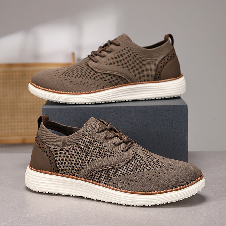 Herrer nan strikket Oxford-sneaker med wingtip-perforering og superlet EVA-sål Skovae