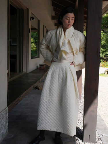 Dame quilted top og nederdel sæt med elegant design og smart look Stilla