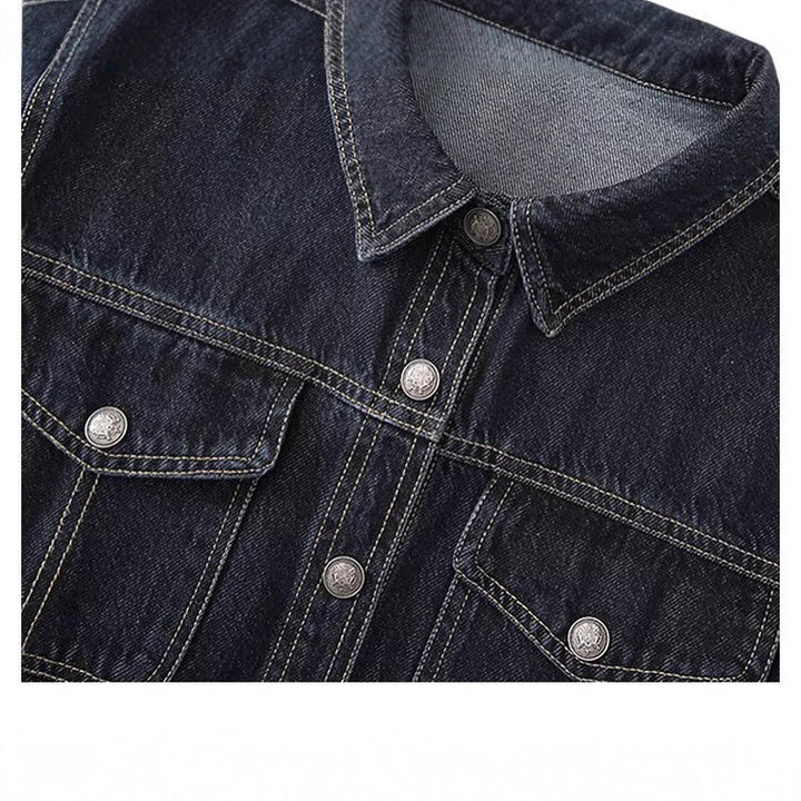 Kvindernes denimjakke med to lapperet brystlommer og klassisk krave Stilla