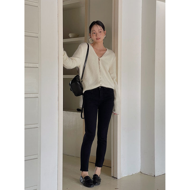 Dame High-Waist Jeans i stilfuld vintage-look med fine vask og elastisk linning Stilla