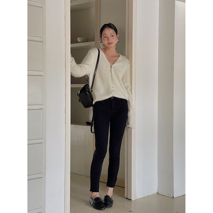 Dame High-Waist Jeans i stilfuld vintage-look med fine vask og elastisk linning Stilla