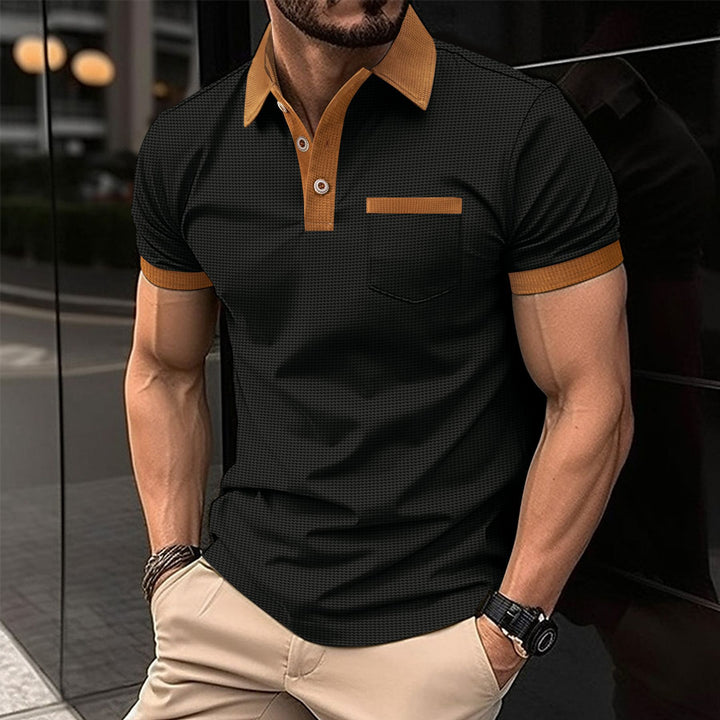 Herrer Poloshirt med moderne kontrastkrave og funktionel brystlomme Stilla