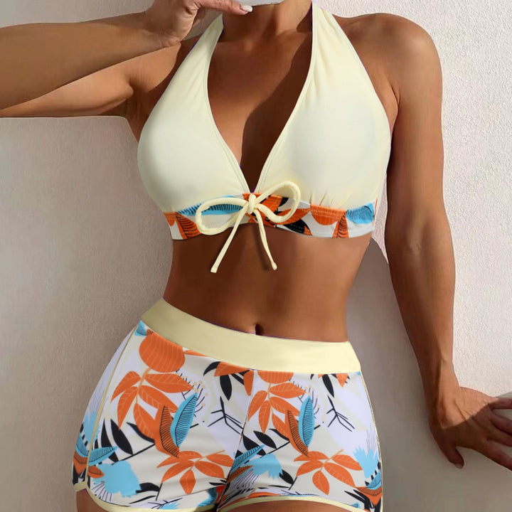 Dame Sporty bikini sæt med raffineret knude detalje og blomster mønster Stilla