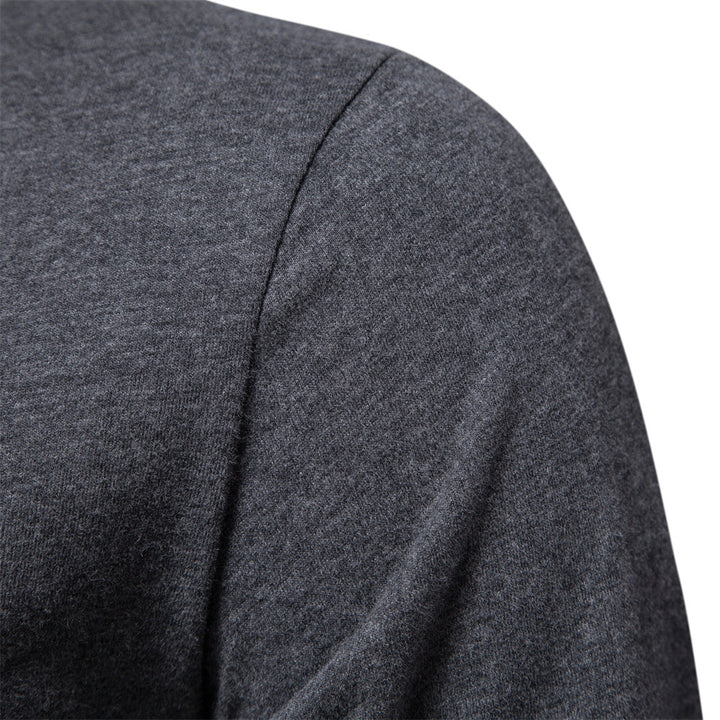 Herren nan minimalistisk rundhalset sweatshirt lavet af bomuldsblanding med ribbede mansjetter Skovae
