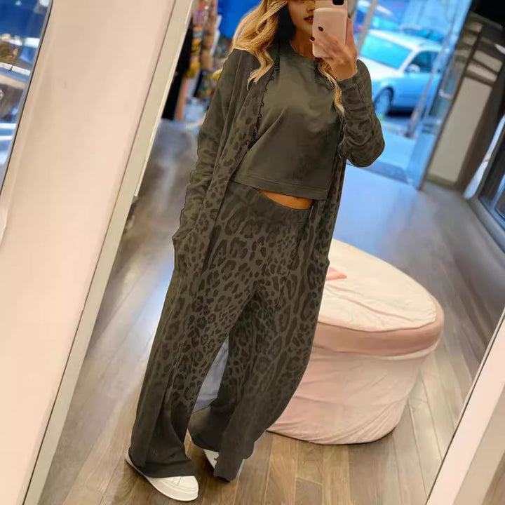 Dame Sporty Loungewear-sæt med dyremønster og behagelig pasform Stilla