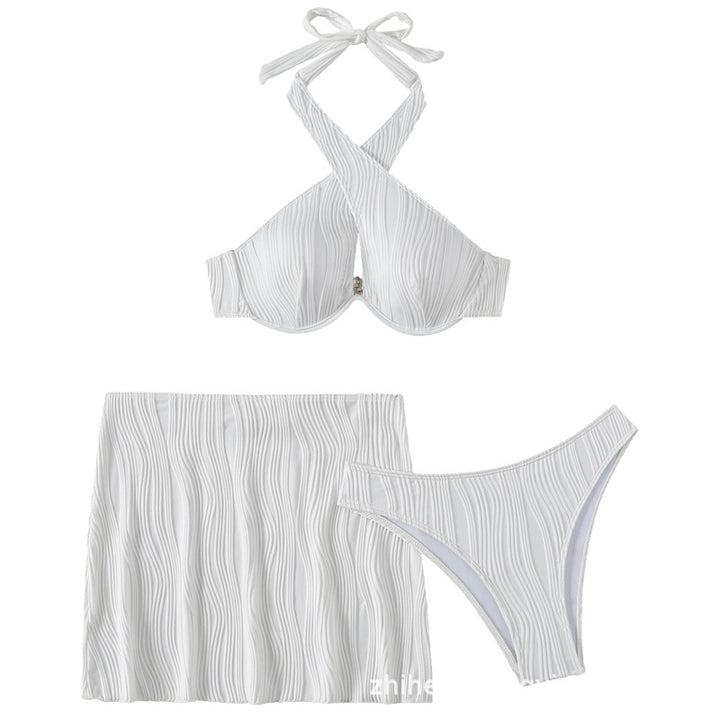 Dame Bandeau-Bikini-top med detaljeorienteret rynket design Skovae