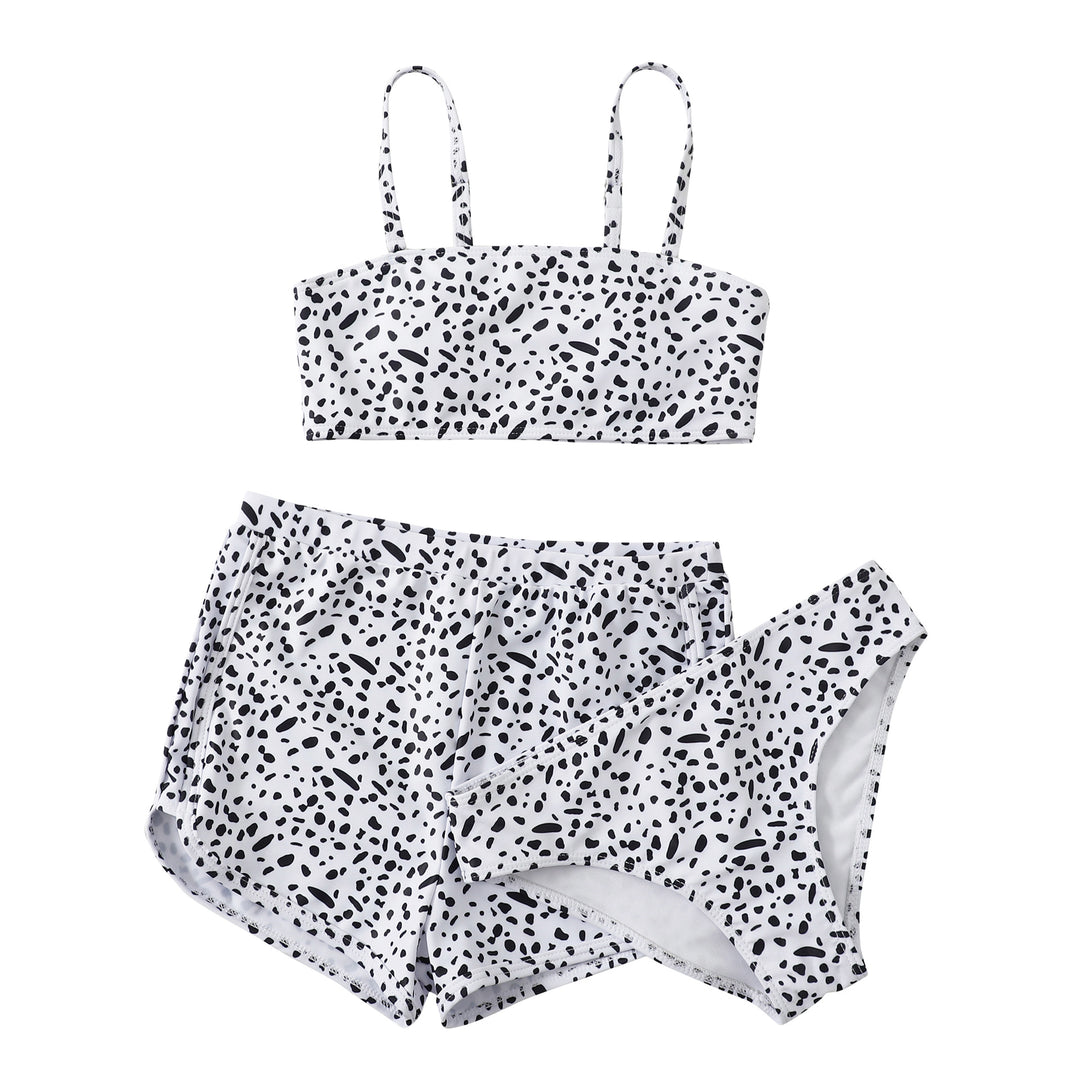 Dame Bikini-sæt med floralsk solblomstmotiv og højt skåret taljebånd Stilla