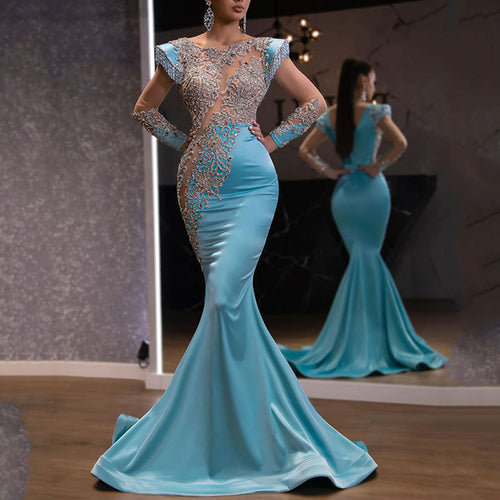 Dame aftenkjole med detaljerede rhinestones Stilla