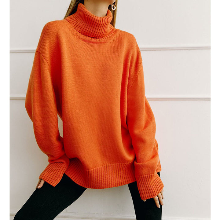 Dame Oversized Pullover med højstående krave Stilla