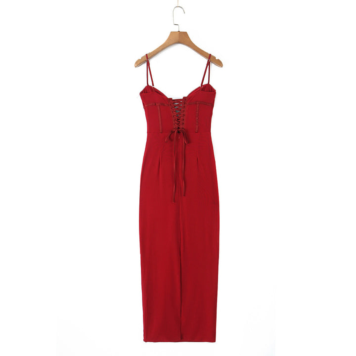 Dame Bodyscon Maxikjole med justerbare spaghetti-stropper og elegant overmateriale Stilla