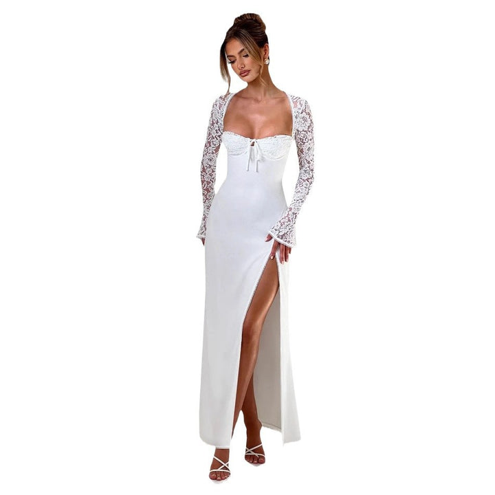 Damer Elegant Maxi Kjole med sofistikeret snit og skinnende stof