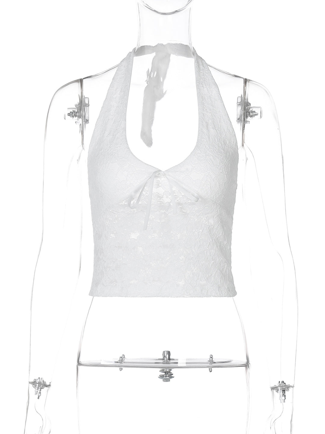 Dame Haltertop i fin lace Skovae