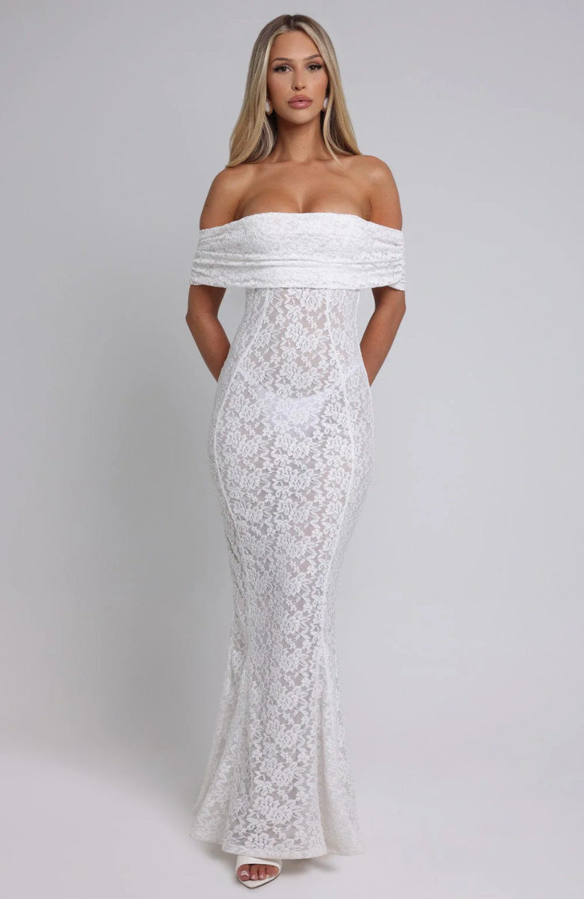Dame Elegant Spidseskjorte med Off-Shoulder Uddyb Stilla