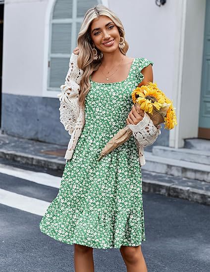 Kvinder Floral Lagdelt Midi Kjole Stilla
