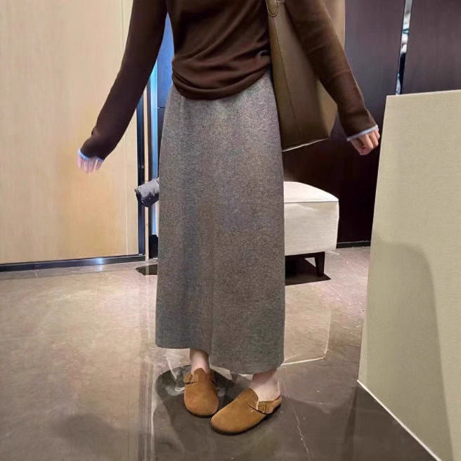 Kvinders elegante maxi nederdel lavet af høj kvalitet strikstof Stilla