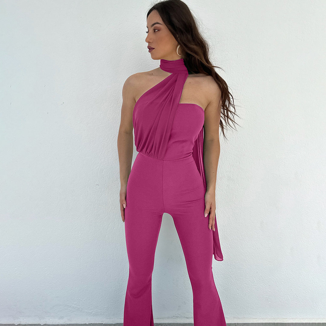 Dame Elegant Heldragt med asymmetrisk snit og flydende stof Stilla