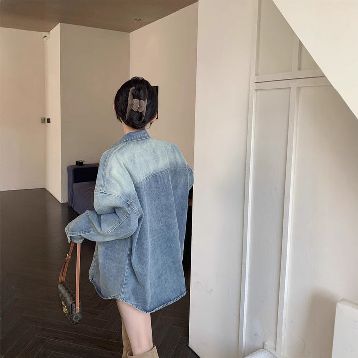 Kvinders Oversize Denim Skjorte Stilla