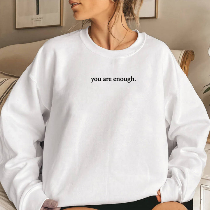 Kvinders sweatshirt med inspirerende tekst Skovae