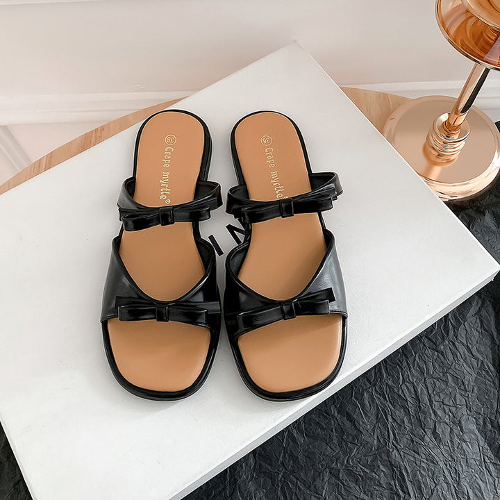Dame Zehentrenner-sandaler med moderne sløjfe-design og komfortabel fodseng Stilla