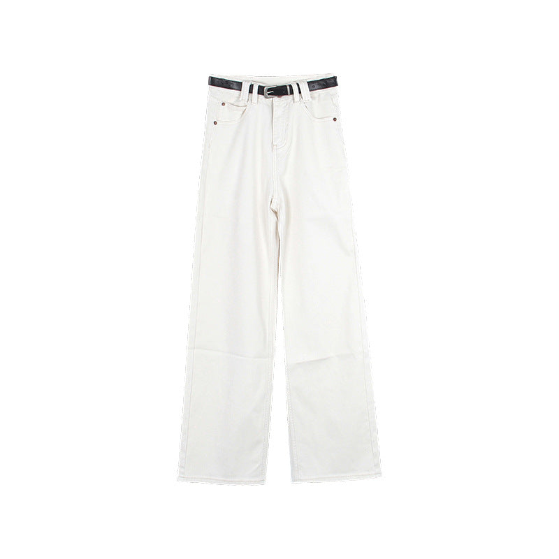 Dame High-Waist Jeans med bred ben og elastisk talje Stilla