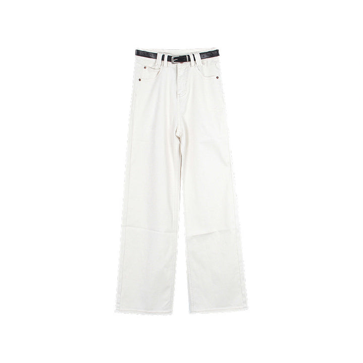 Dame High-Waist Jeans med bred ben og elastisk talje Stilla