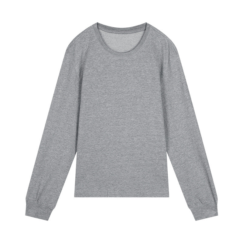 Dame langærmet basis T-shirt i blødt og åndbart bomuld med rund halsudskæring Stilla