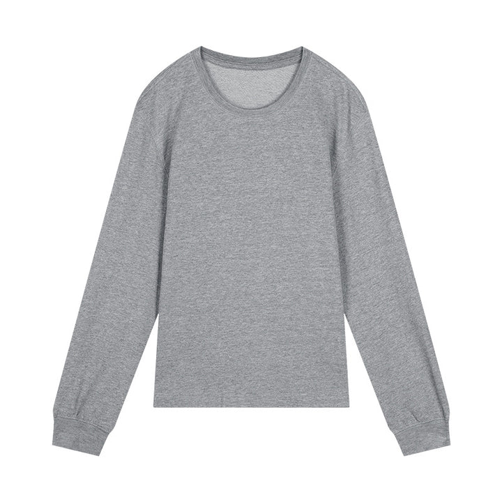 Dame langærmet basis T-shirt i blødt og åndbart bomuld med rund halsudskæring Stilla