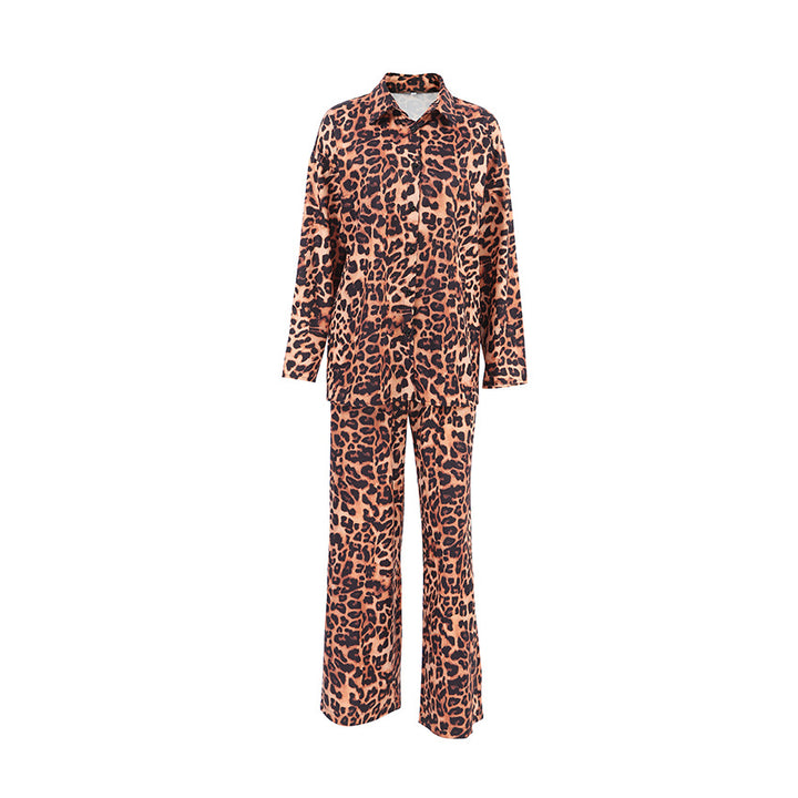Dame Elegante Pyjamasæt med leopardmønster og komfortabel pasform Stilla