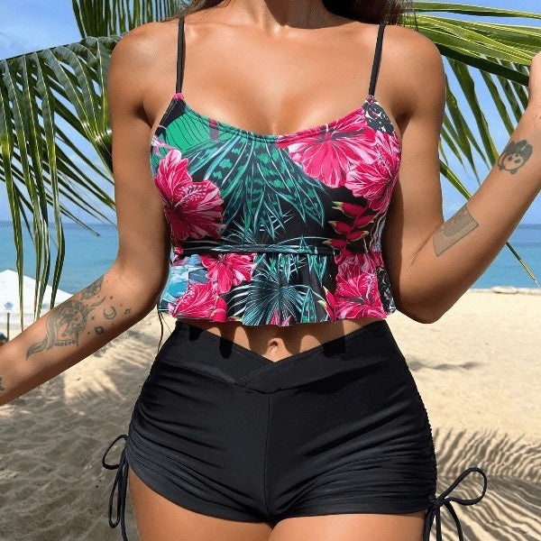 Dame bikini-sæt med florale accenter og afslappet design Stilla