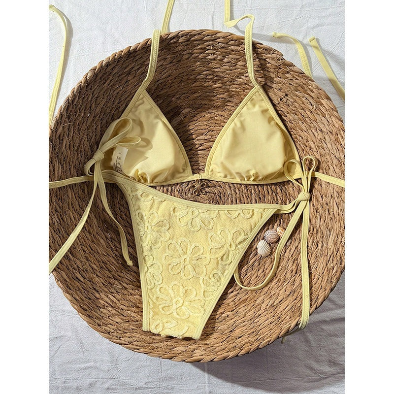 Dame To-delt Bikini-Sæt med florale Broderier Skovae