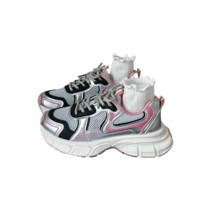 Dame Sporty Chunky Sneakers med åndbart mesh-overflade og elegant rynkedesign Stilla